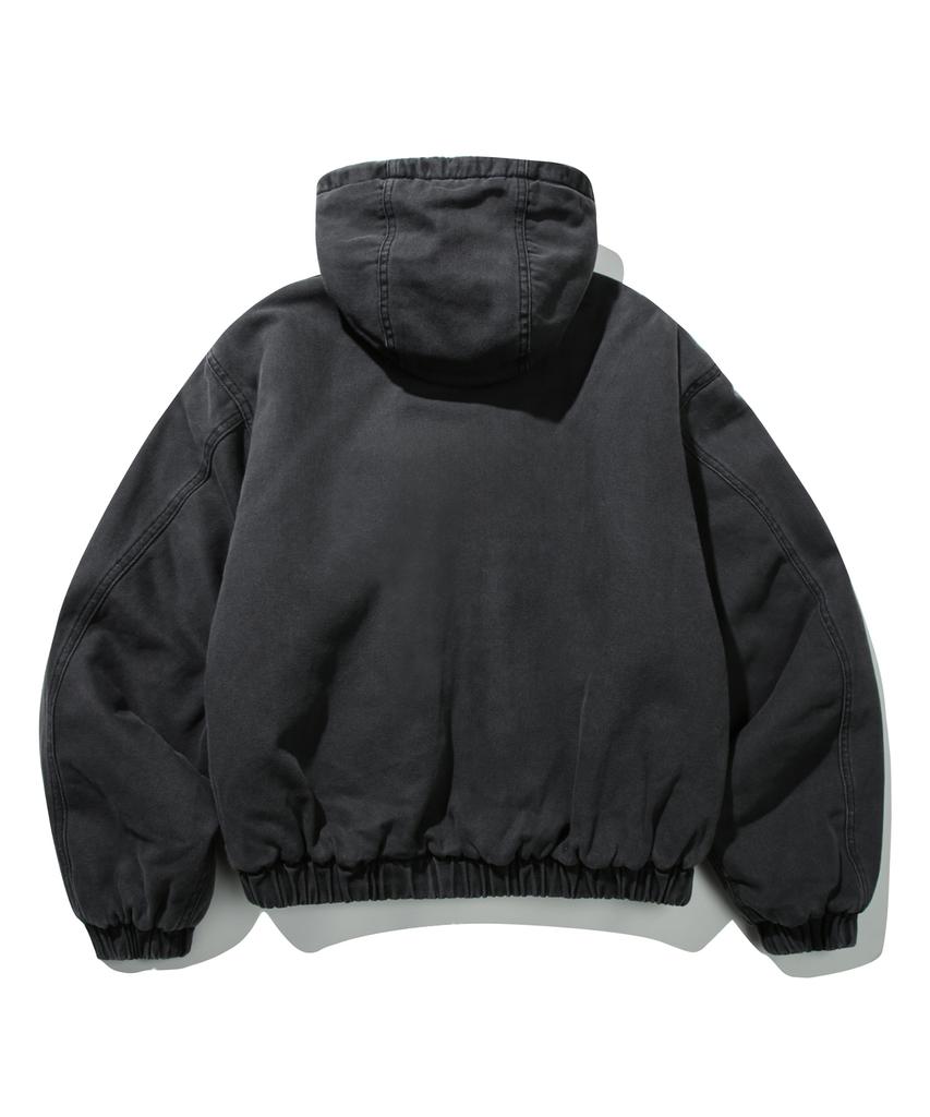 Рабочая куртка с капюшоном Urbanstoff, окрашенная поверх (Древесный уголь)