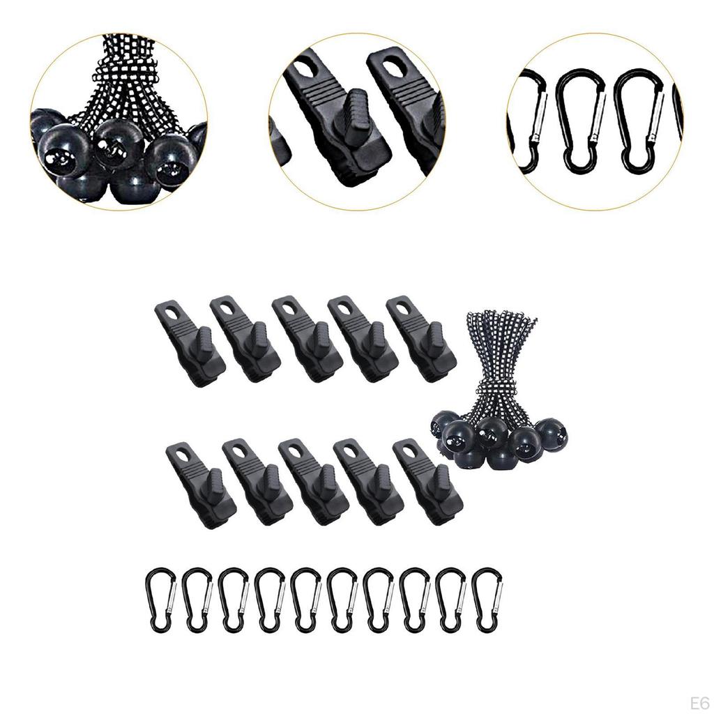 30 шт./компл. зажимы для брезента, карабины, инструменты для кемпинга, пряжка, зажим для палатки, замок, ручка для улицы