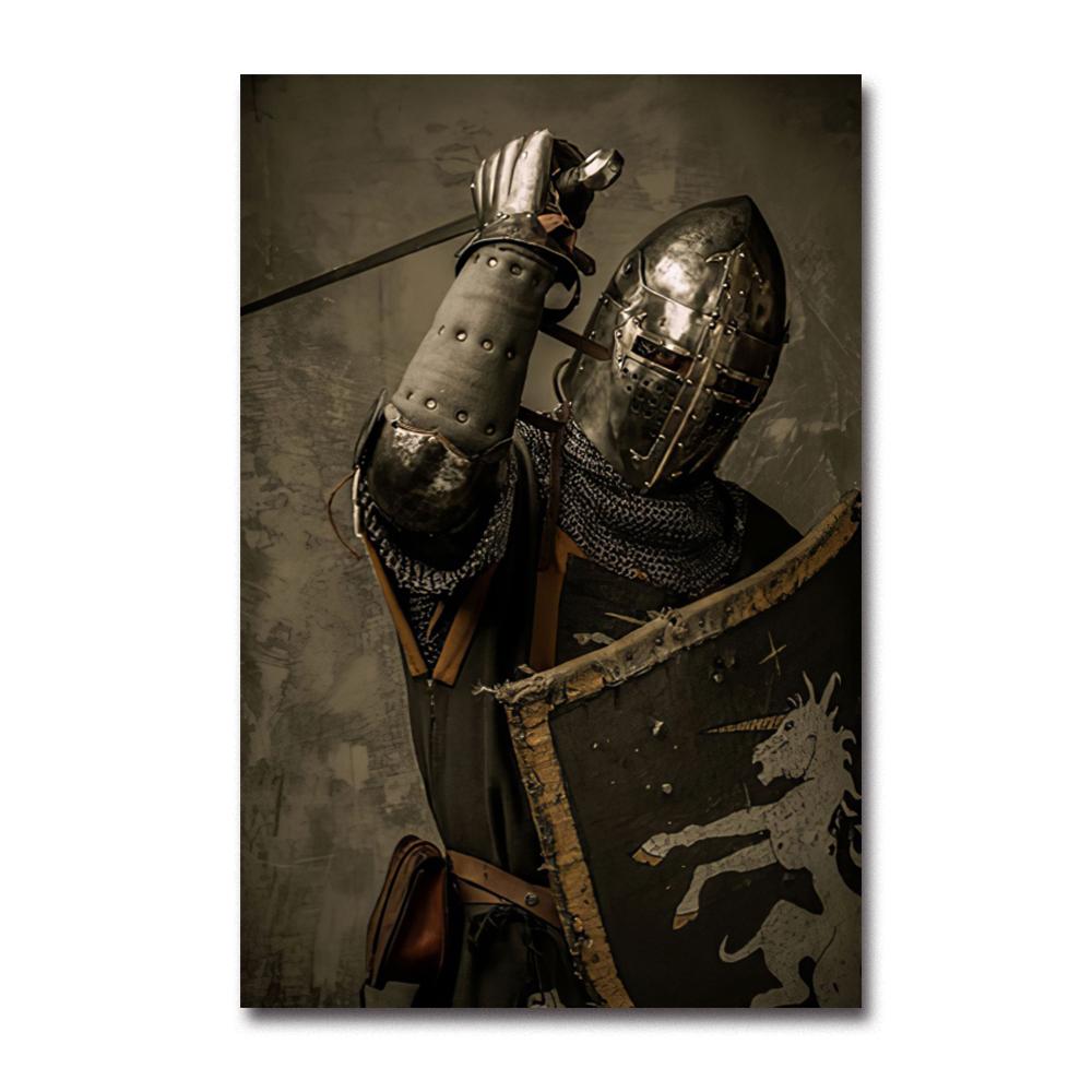 Европейский Рыцарь Плакат Украшение Холст Картина Винтаж Минималистский Средневековый Воин Спальня Декор Гостиной Художественные принты Фреска