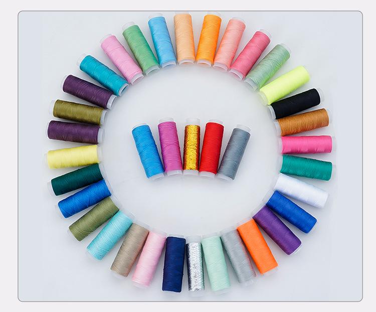 39-Color Portable Sewing Kit: Household 402 Polyester Thread for Hand Sewing with Small Spools.