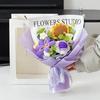 Crochet Flower Bouquet Handmade Knitted Cotton Thread Flowers Artificial Sunflower Wildflower Bouquet for Valentine's Day Anniversary Birthday