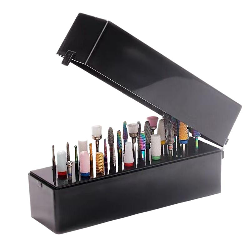 30 Holes Nail Drill Bits Storage Box Nail Grinding Head Holder Stand Display Container Milling Cutter Manicure Organizer Stand
