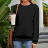 Women's Fashion Casual Round Neck Loose Long Sleeve Solid Color Sweatshirt