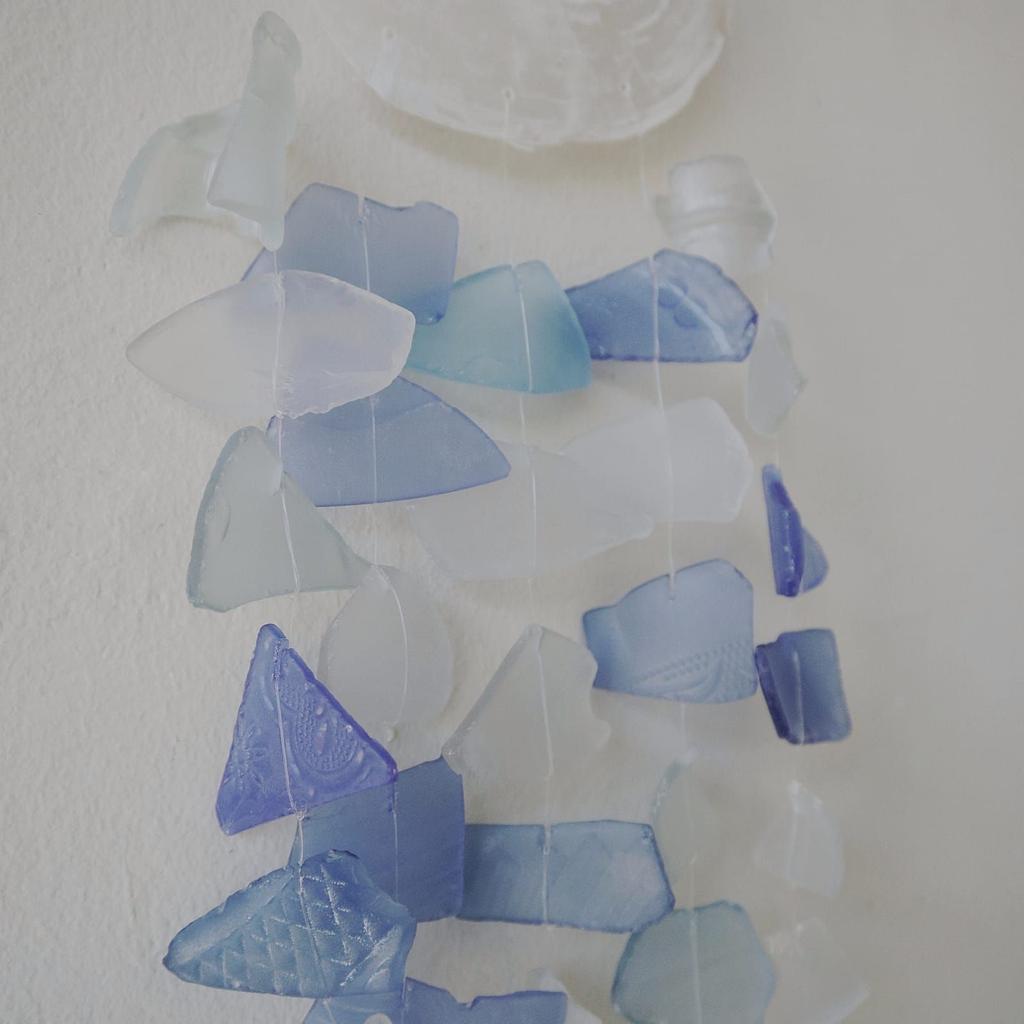 Wind Chime Blue and White Glass Drop