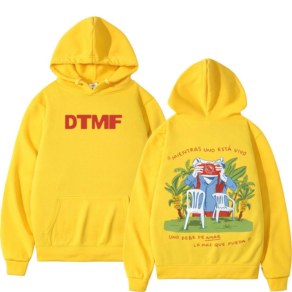 Худи с принтом тура рэпера Bad Bunny Мужское Женское Хип-хоп Оверсайз Свитшот Осень Зима Модный Пуловер