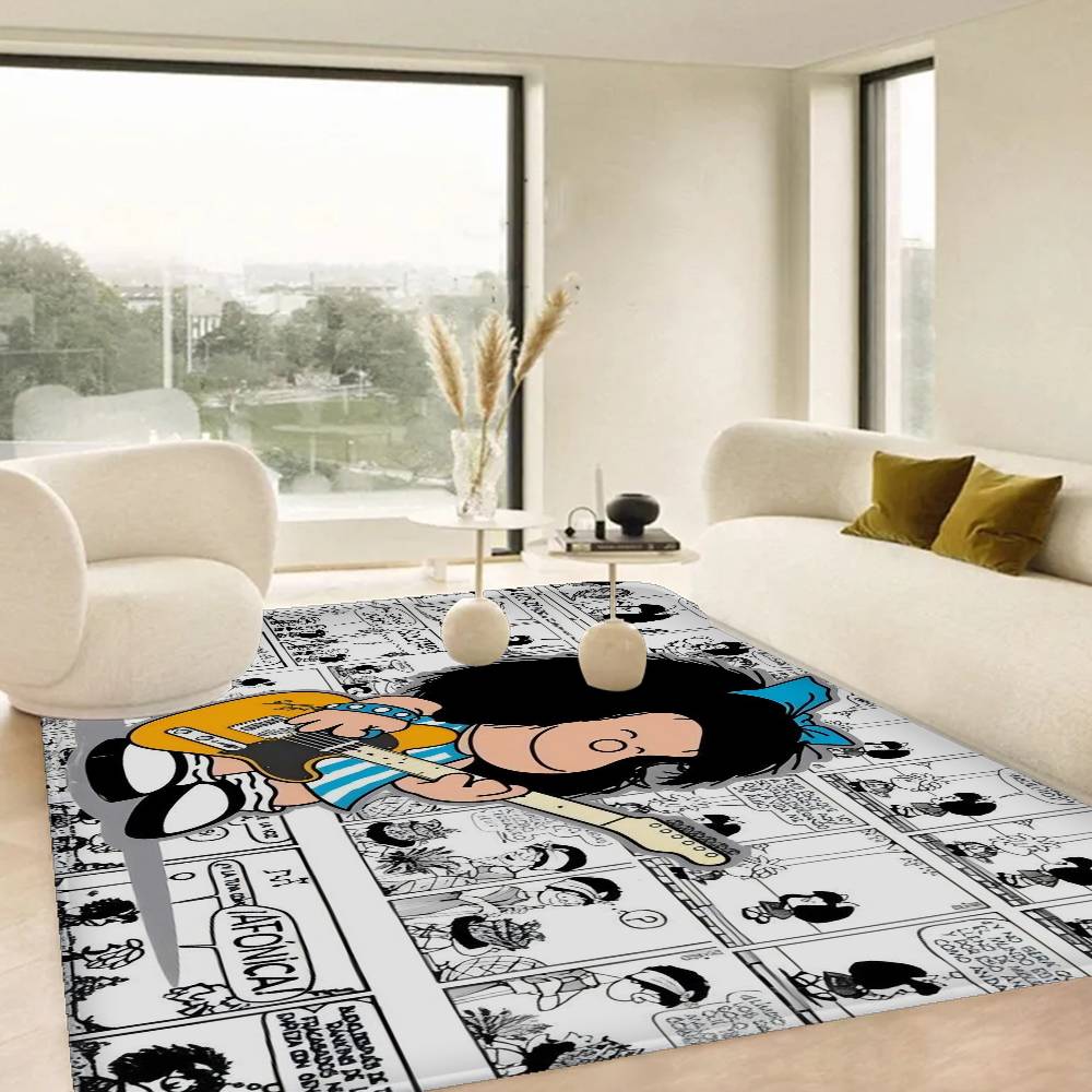 Funny Mafalda Pattern Floor Mat Non-Slip Laundry Room Mat Laundry Decor Balcony Child Living Room Bedside Mats