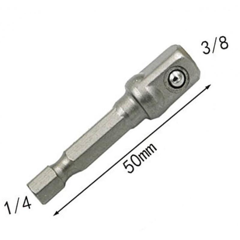 Hex Shank to Square Head Impact Wrench Socket Adapter Extension Bar