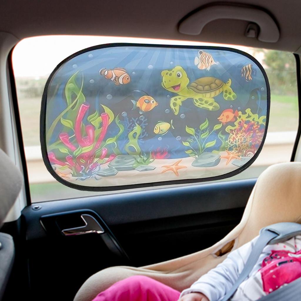 Наклейки на окна автомобиля на статической основе для блокировки УФ-лучей, мультяшные, блокирующие блики, сетчатая защита, электростатические