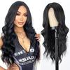 Long Black Wavy Wig for Women 26 Inch Long Curly Wig Natural Looking Synthetic Heat Resistant Fiber Black Wig for Daily Party Use