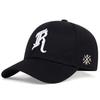 Letter Embroidery R Baseball Caps For Women Men Autumn Winter Cotton Adjustable Snapback Hat Casual Hip Hop Female Cap