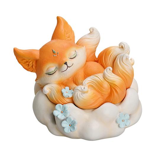 Nine-tailed Fox Incense Burner Decoration Chinese Style Vintage Fox Resin
