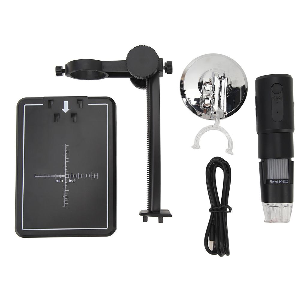 Беспроводная цифровая камера для микроскопа WiFi с увеличением от 50X до 1000X, USB, регулируемая подставка, светодиодная подсветка