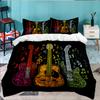 Guitar Collection Diversity 3PCS Bedding set,Ideal for 1pc Duvet Cover And 2pcs Pillowcases Perfect for Fan gift,Ideal for Bedroom, Dormitory