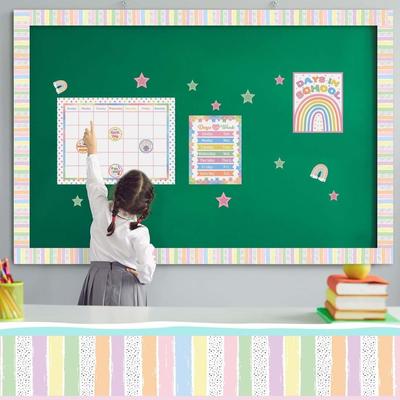 Новая самоклеящаяся бордюрная доска для классной доски 7,6 см x 18 м DIY Бордюр Декор для класса Бумажный бордюр Бумага Ручная работа