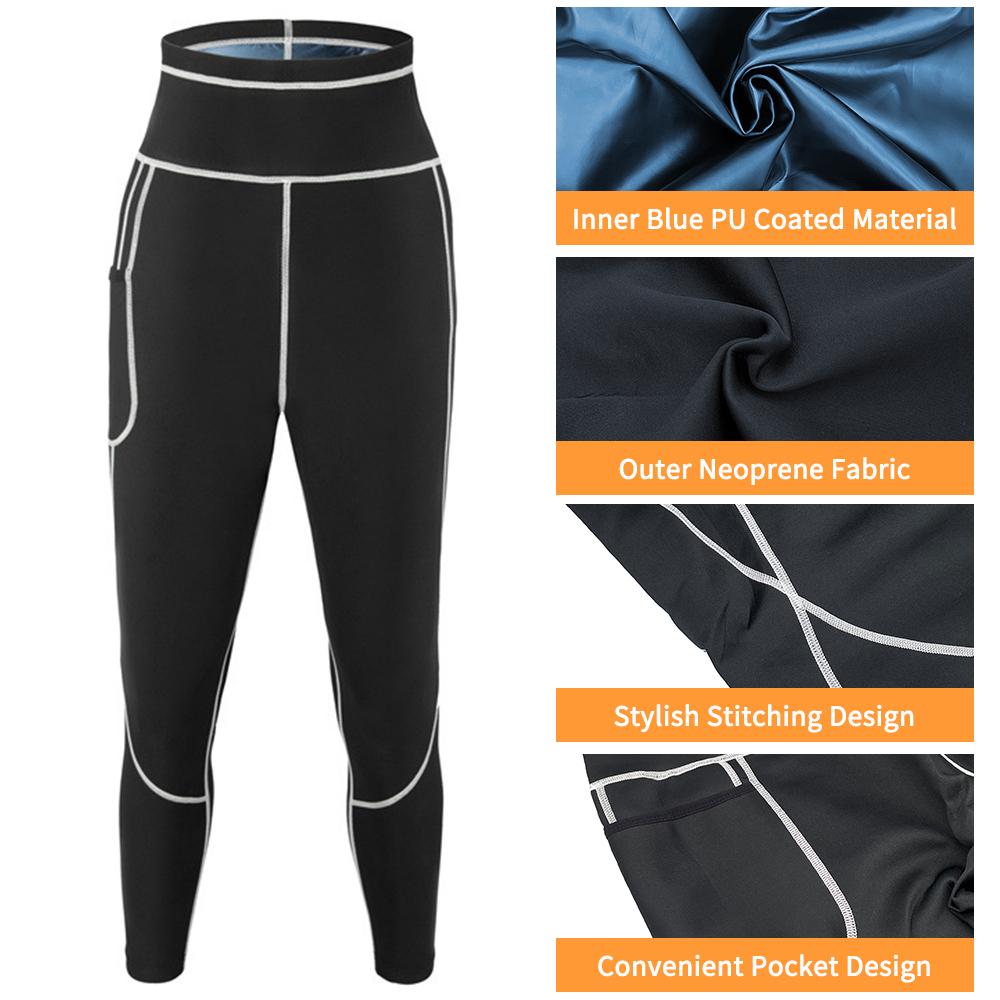 Женские леггинсы для сауны, спортивные штаны, леггинсы для похудения, корректирующее белье, тренажер для талии, формирователь тела, беговые упражнения, компрессионные брюки для похудения