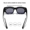 Поляризационные солнцезащитные очки-клипсы для близорукости - Защита от УФ-лучей, Большая оправа для мужчин и женщин, Идеально подходят для вождения.