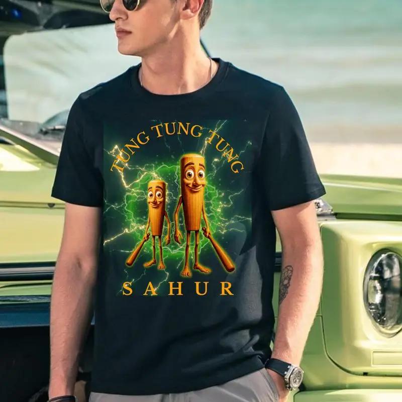 Tung Sahur Funny T Shirt Bootleg Rap Italian Brainrot Baseball Bat Meme Weird Absurd Trending