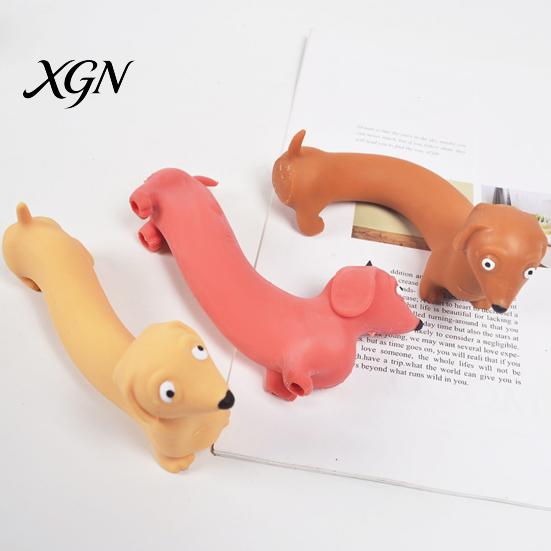 Dachshund Squeeze Toy Mini Stress Relief Simulated Dog Fidget Sensory Gadget Soft Stretchy Animal Shape Home Office Desk