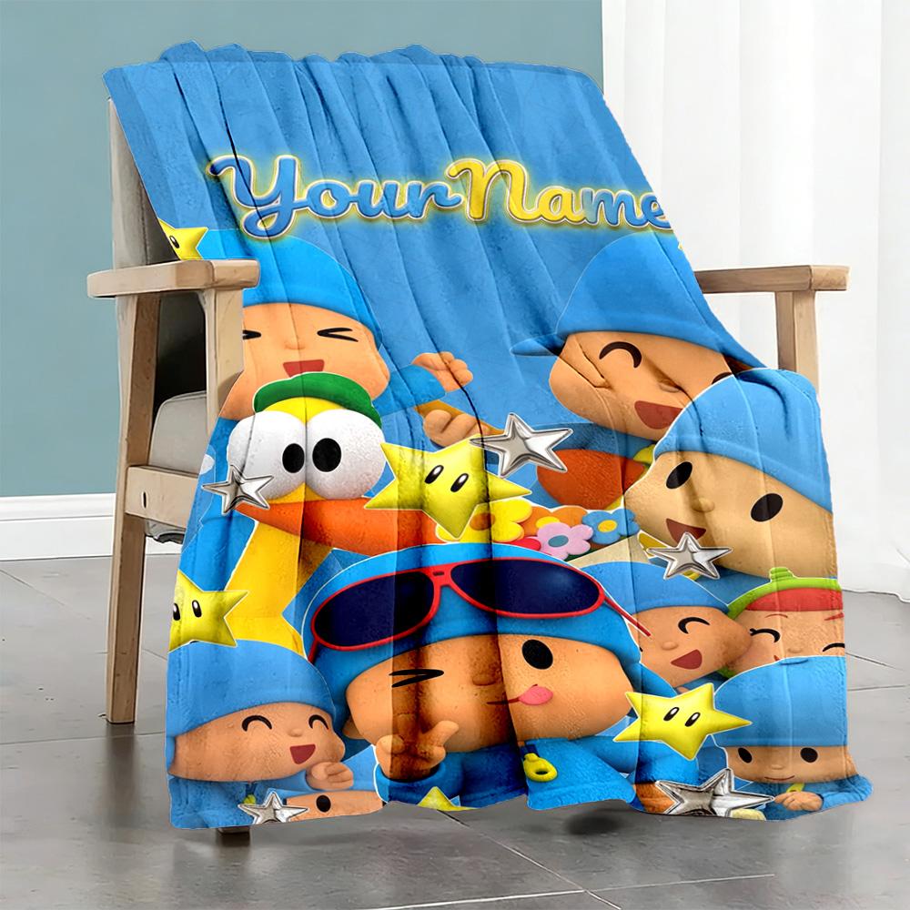 Pocoyo Personalized Name Blanket Multi-purpose Personalized Blanket Durable Comfort Great for Livingroom Sofa Living Room Picnics