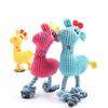 Cute Plush Giraffe Rope Pets Small Dogs Squeaky Interative Toys Deer Dolls Puppy Playing Chew Bite Toy Dog Training Accessories