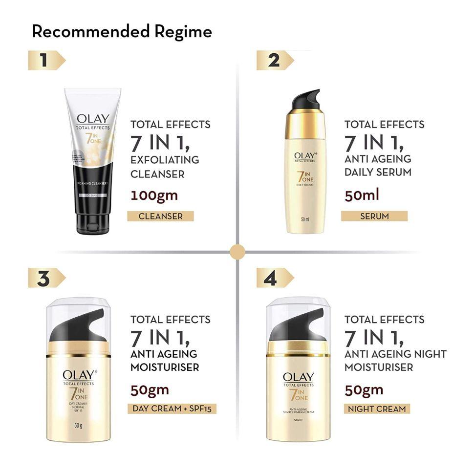 Olay Крем Total Effects | с витамином B5, ниацинамидом, зеленым чаем, SPF | 7 преимуществ в 1 креме для сияющей и молодой кожи | 50 г