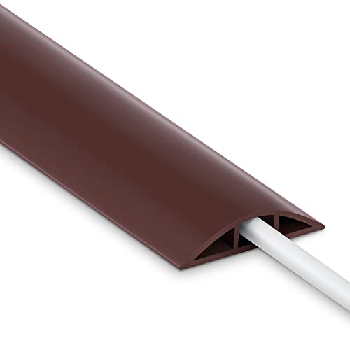Brown soft PVC floor trough hidden wire protective cover anti-trip safety cable manager C50 1.2m