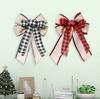 Christmas Bow With Checkered Edges And Ribbon For Festive Tree Decoration