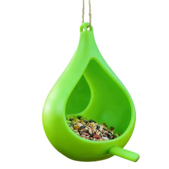 Подвесная кормушка для птиц в форме капли, кормушка для колибри с жердочкой, простая в наполнении, подвесная