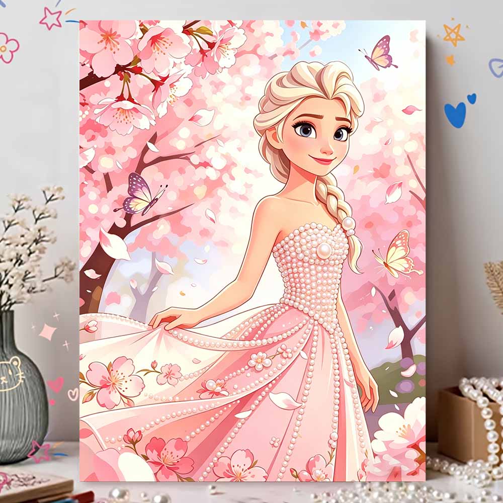 Disney DIY Жемчужная живопись Замороженная Эльза Домашнее настенное украшение Жемчужные драгоценные камни Живописные картины Поделки Домашнее украшение