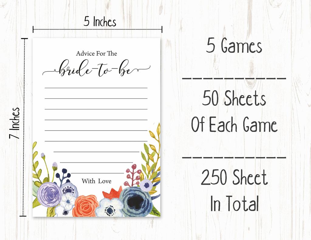 Набор игр Inkdotpot Bridal Shower из 5 штук (Мероприятия для 50 гостей) Цветочная тематика веселый набор игр для девичника