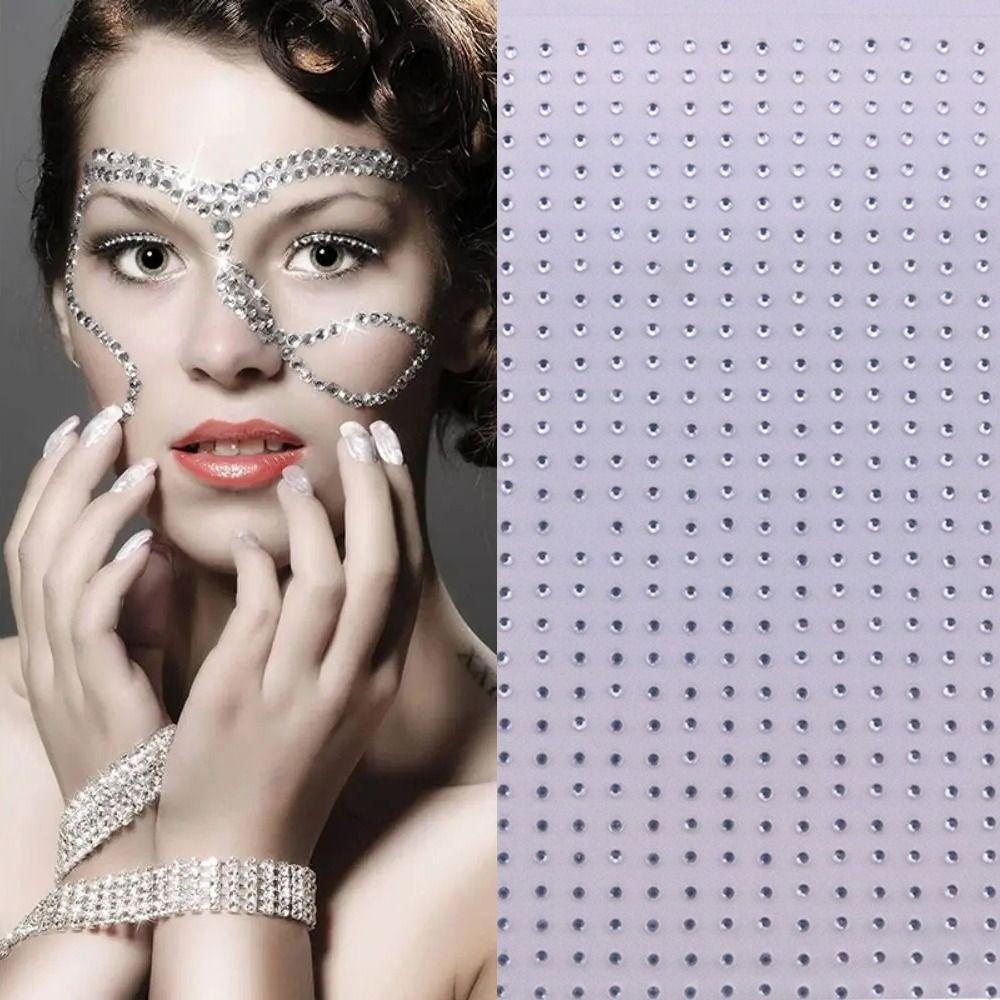 Самоклеящиеся наклейки со стразами для лица Самоклеящиеся наклейки со стразами для волос, макияжа лица