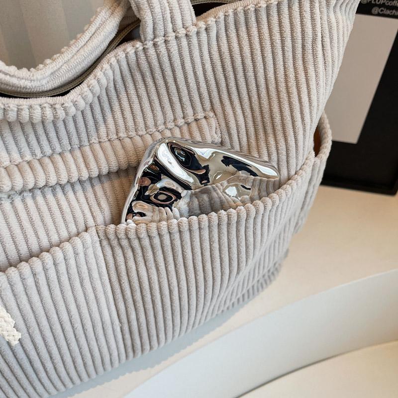 Сумка через плечо женская большая вместительная вельветовая сумка однотонная сумка-тоут сумка для поездок на работу