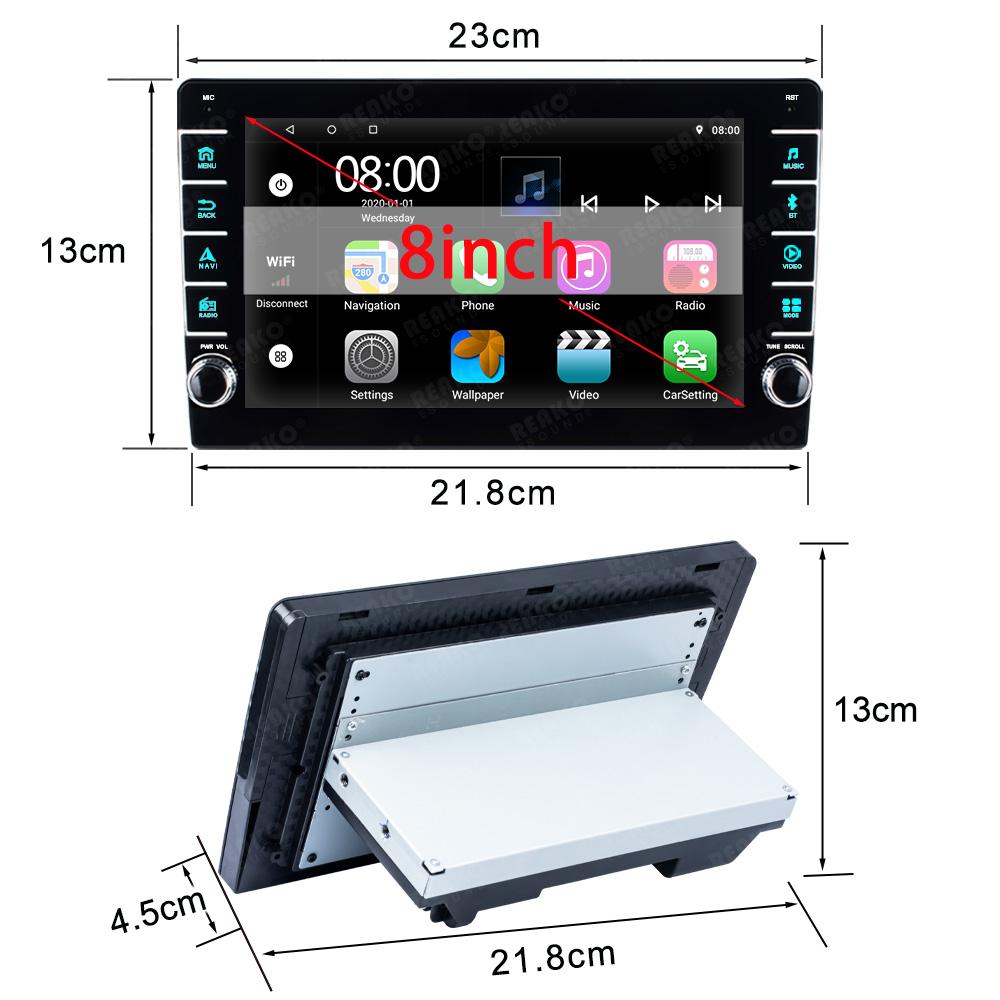 Reakosound 8 Inch Car Radio 1 Din Wireless CarPlay Android Auto Car Multimedia Player Bluetooth Video MP5 Player 8" Touch Screen Wifi HD Video FM