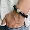Natural Stone Beaded Bracelet Men 10mm Lava Stone Bead Charm Men Bracelet Jewelry with Original Natural Crystal Gift