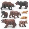 Simulation Forest Animal Brown Bear Growth Cycle Model Brown Bear Growth Transformation Process Static Ornament Toy