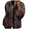 Women's Round Neck Cardigan Long Sleeve Plush Fashion Temperament Coat