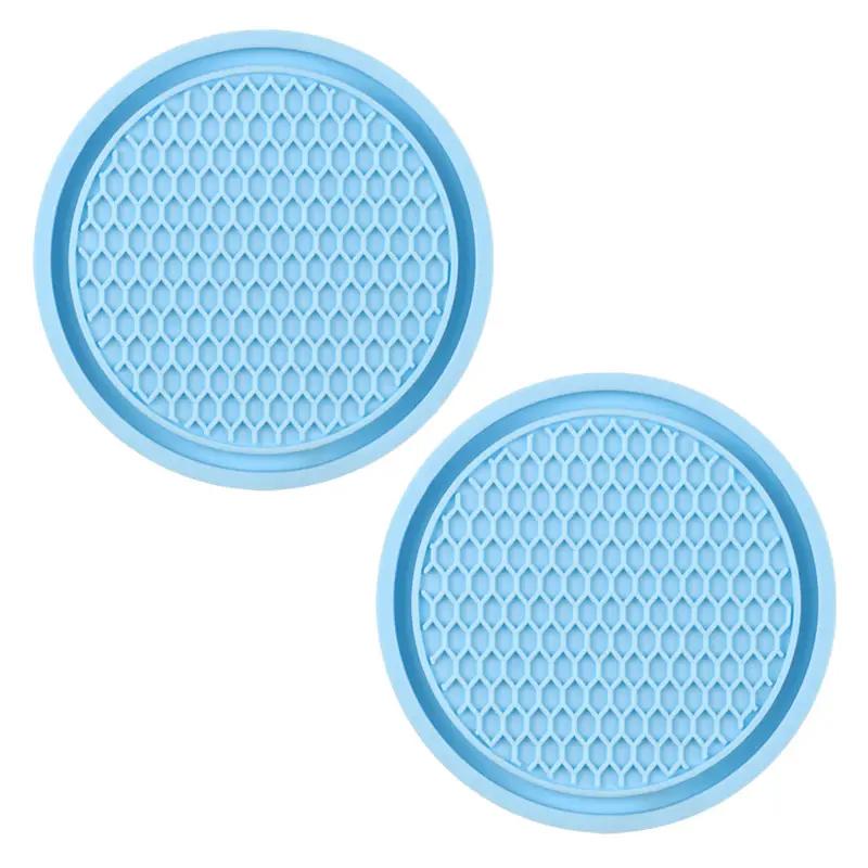 2 шт. Автомобильные подставки под стаканы ПВХ текстура Мягкий клей Портативные Противоскользящие Коврик-держатель для стакана Защита от деформации Комфортное прикосновение Салон автомобиля