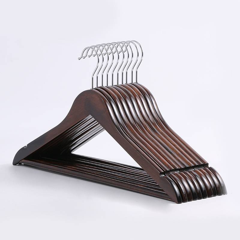 Wooden Clothes Hangers For Retail And Home Use With Non Slip Design And Anti Trace Features