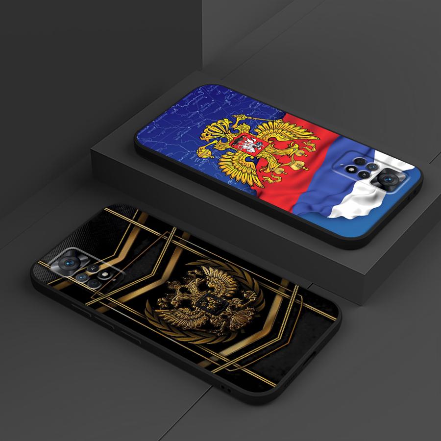 Россия Русские Флаги Крутой Чехол для Xiaomi Redmi Note 13 14 Pro Plus 11s 9S 10S 9 10 11 12 Pro 12s 7 8 Черный Мягкий Чехол для Телефона