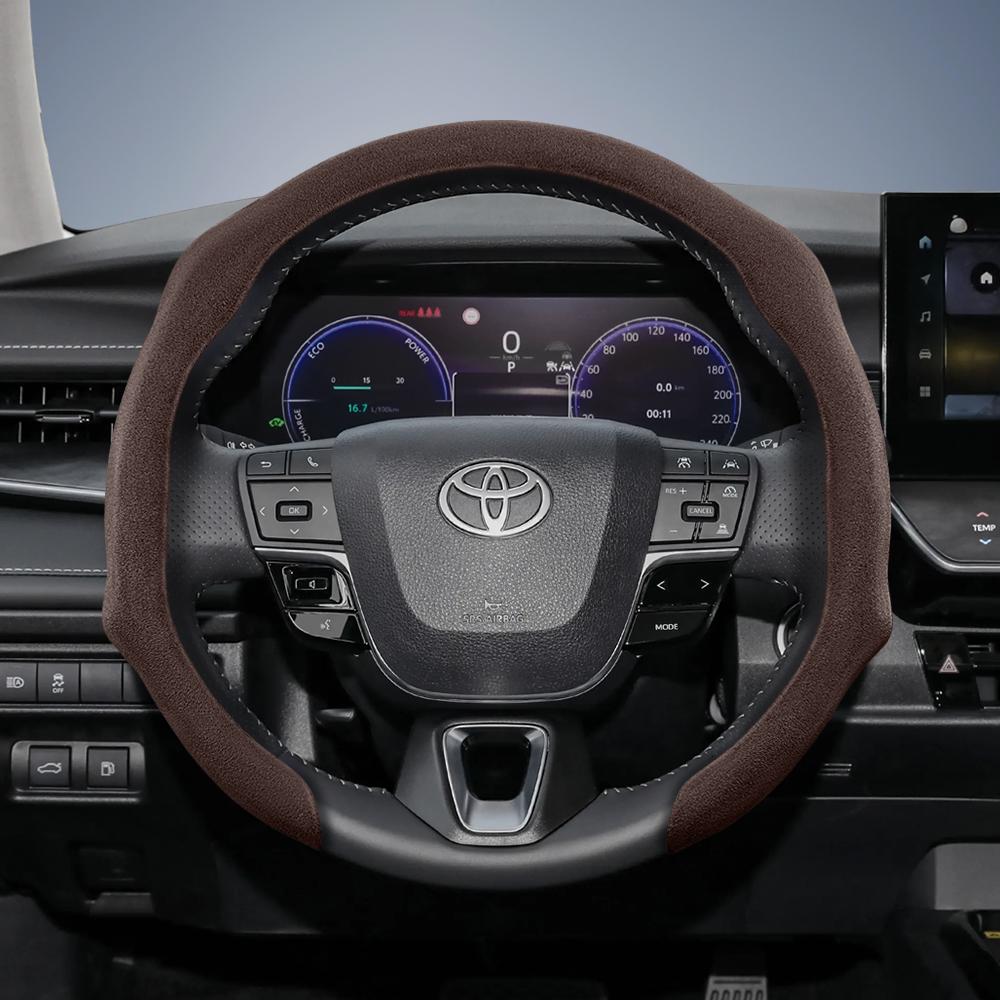 Подходит для Toyota Премиум замшевая накладка на руль с защелками, Нескользящие и прочные автомобильные аксессуары, Модифицированный Yaris Auris Chr Corolla Rav4 Hilux Wish