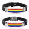Gay Pride Charm Bracelet Buckle Bracelet Rainbow Flag Gay Jewelry Stainless Steel Bangle Bracelet Silicone Bracelets
