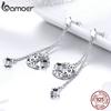 BAMOER Модные новые серьги-подвески из стерлингового серебра 925 пробы со звездами и луной на длинной цепочке