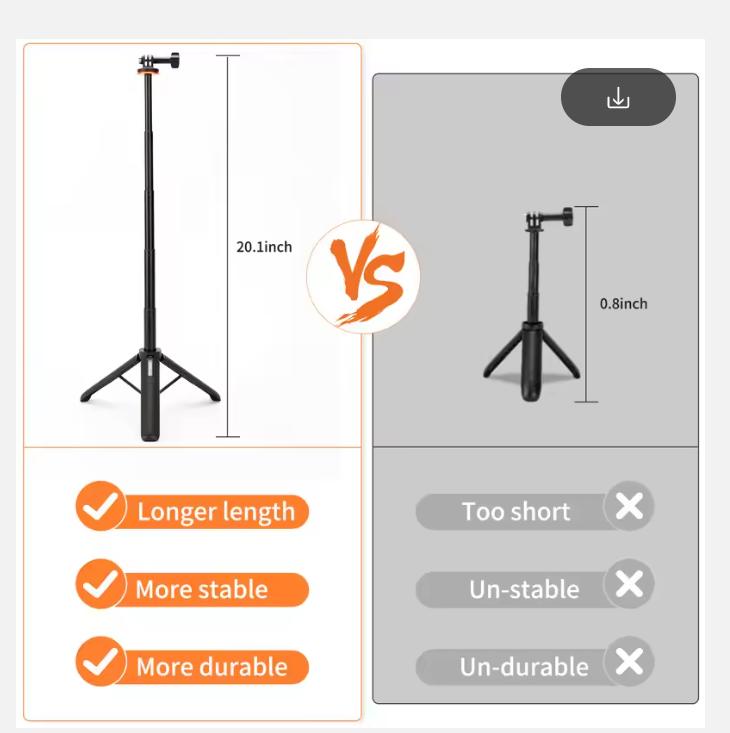 2025 Selfie Stick Tripod Раздвижная стойка-штатив Ручка для GoPro 13 12 11 10 9 8 Insta360 X4 DJI OSMO Action 5 Pro 3 4 Аксессуары