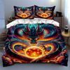 Fiery dragon motif. Bedding Duvet cover sets Duvet covers Pillowcases gifts (1 * Duvet Cover 2 * Pillowcases, without duvet insert)