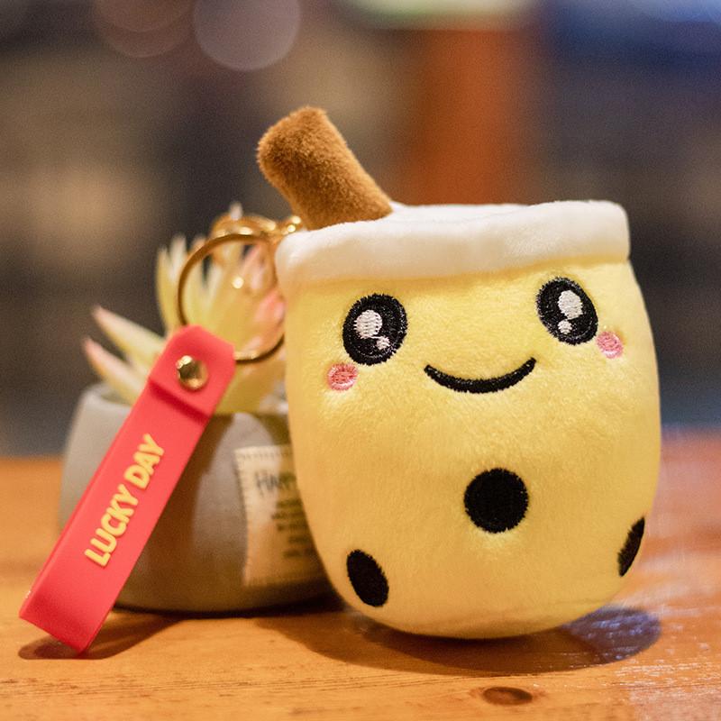 Tea Milk Cup Plush Keychain Cute Bag Pendant Cartoon Doll Kids Gift Birthday