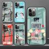 Tempered Glass Case For Apple iPhone 13 12 Mini 11 Pro XS Max SE 2020 XR 7 8 Plus X 6 6S Back Phone Cover SPY FAMILY Anime Funda