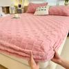 Winter Warm Fitted Bed Sheet Taff Velvet Fleece Bed Linen Single/Double/King/Queen Size Plush Mattress Cover Thick Bed Cover