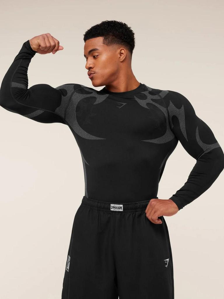 Мужская футболка Gymshark с длинным рукавом, быстросохнущая, для бега и тренировок