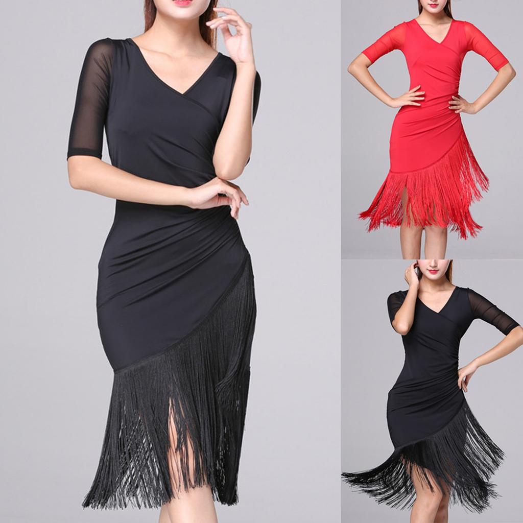 Женское повседневное летнее платье с полурукавом для танцев, тренировочный наряд для вечеринок