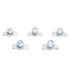 5pcs L Track Double Lug Threaded Stud Nut Fitting M10x20mm for Truck Bed Trailer Cargo Control Pickup RV ATV Silver